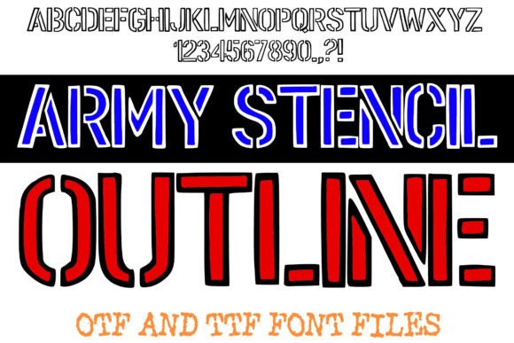Army Stencil Outline: A Bold Font for Strong Branding
