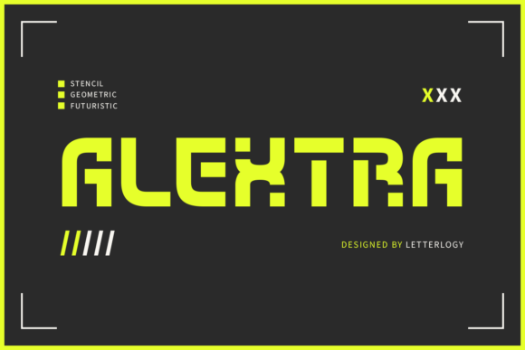 Discover Alextra: A Futuristic Stencil Font for Modern Publishing